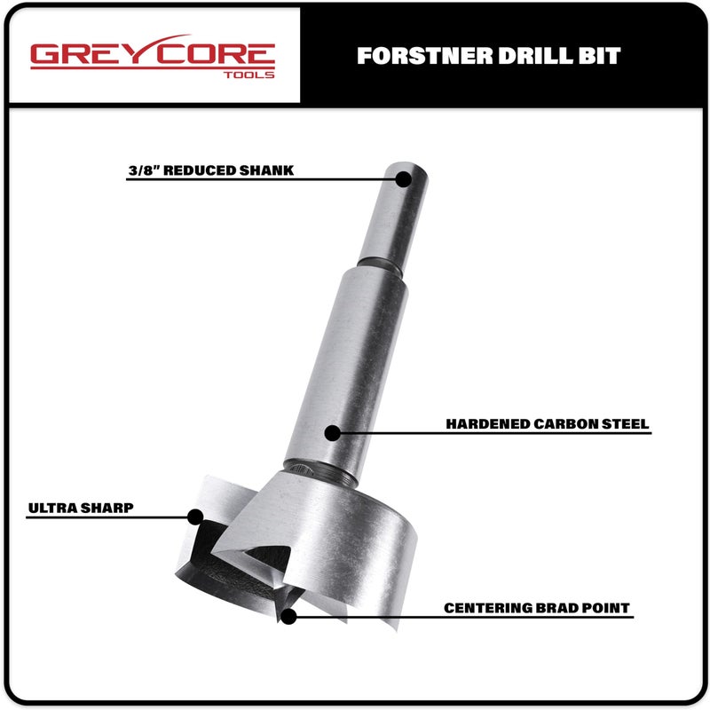 Greycore Tools 1-1/4 Inch x 3-1/2 Inch Forstner Drill Bit, High Speed Steel for Woodworking - Hardwood, Softwood and Plywood (1-1/4    Forstner) - Image 3